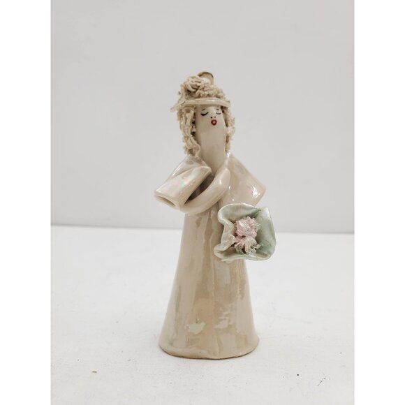 Mid Century Italian Flower Lady Figurine, Seated Lady , Hand Made and Painted - - Picture 1 of 10